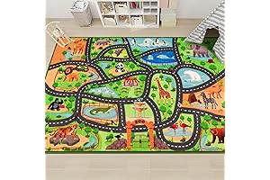 Animal Car Rugs for Kids, Kids Rug Playmat