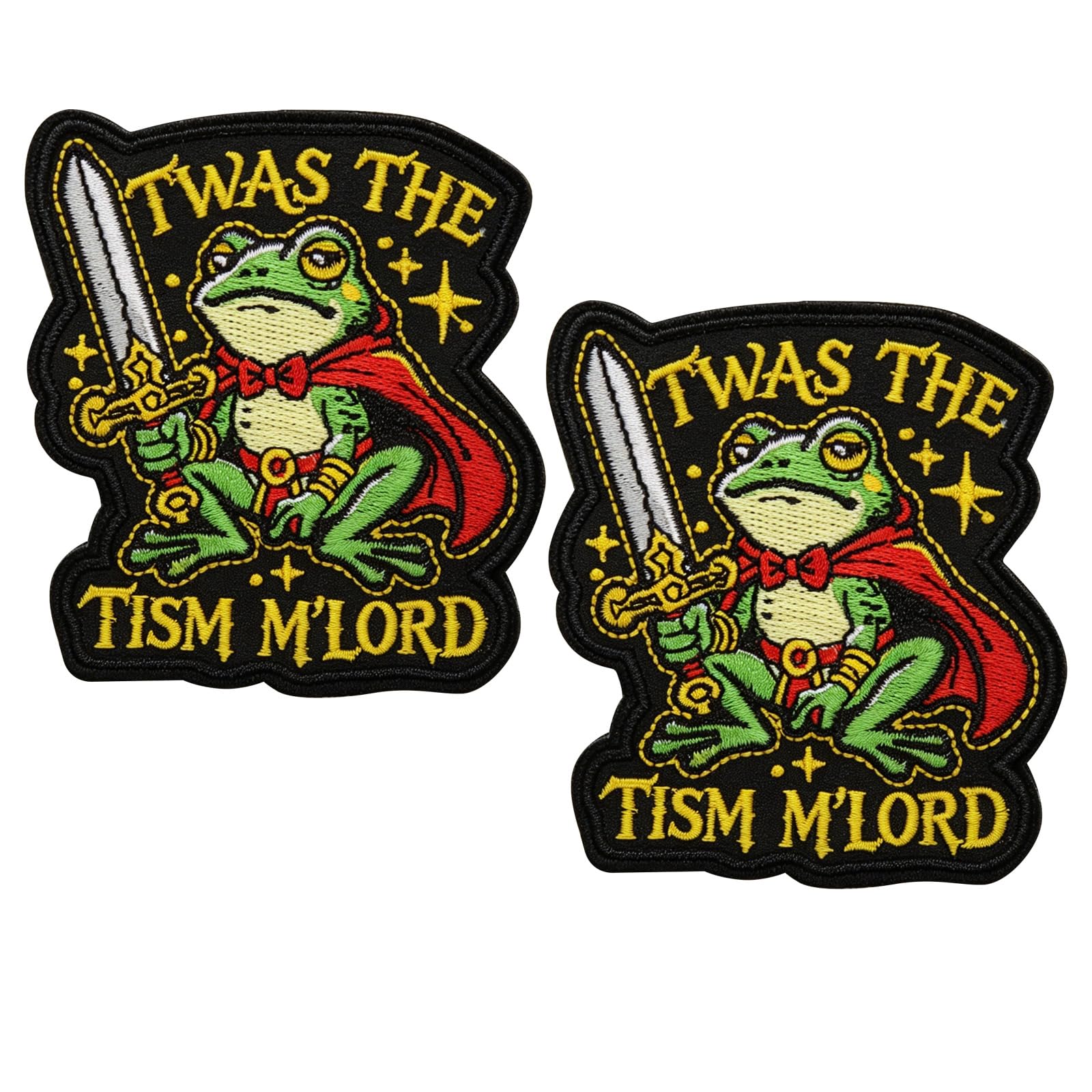 2Pcs Patches Backpacks Funny Hook Loop Patch, T'was The 'tism M'lord Morale Sew On Embroidered Military Tactical Badge for Hats Vests Dog Harness Jackets Bags DIY Craft Decoration
