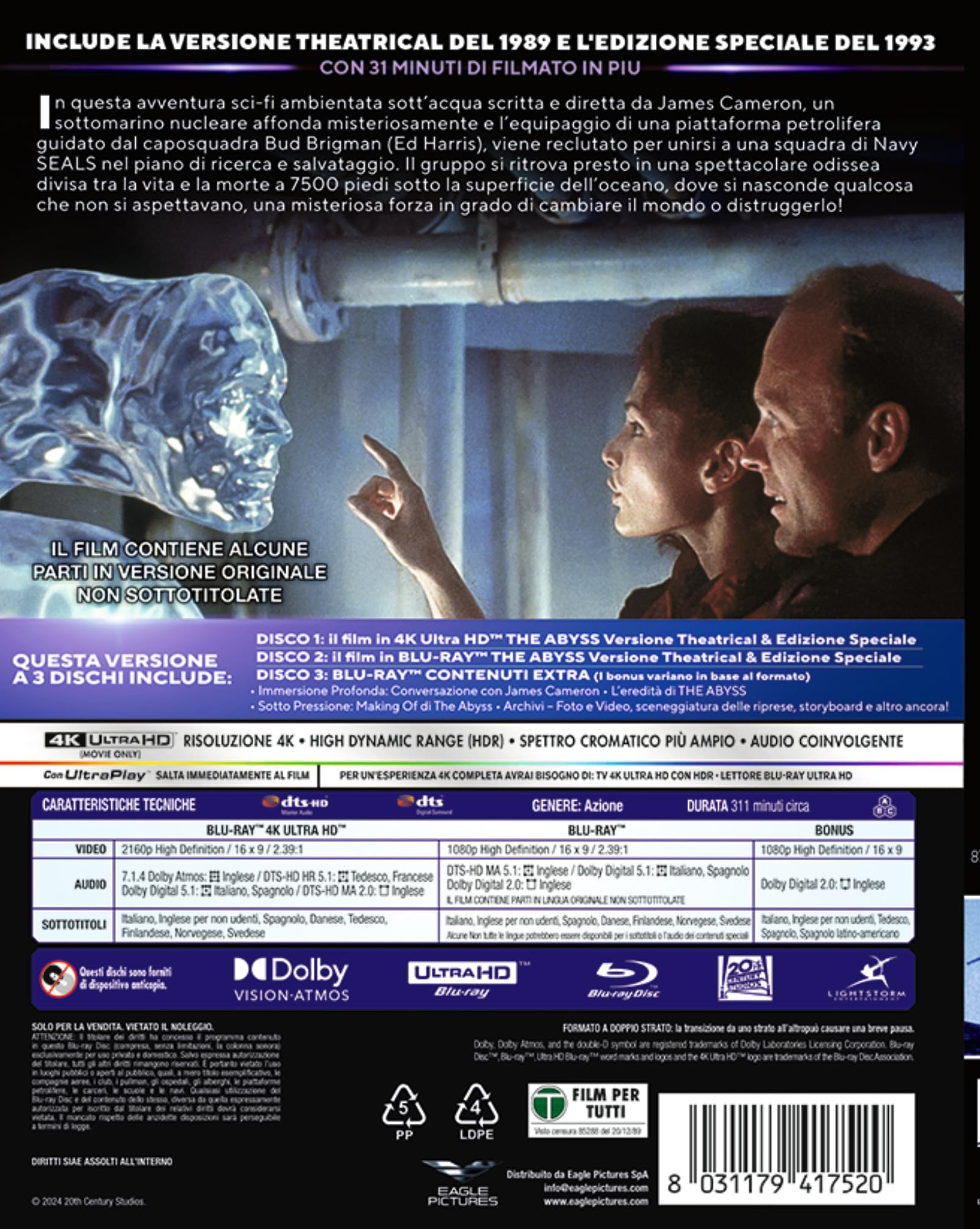 The Abyss - 4K (Bd 4K + 2 Bd Hd)