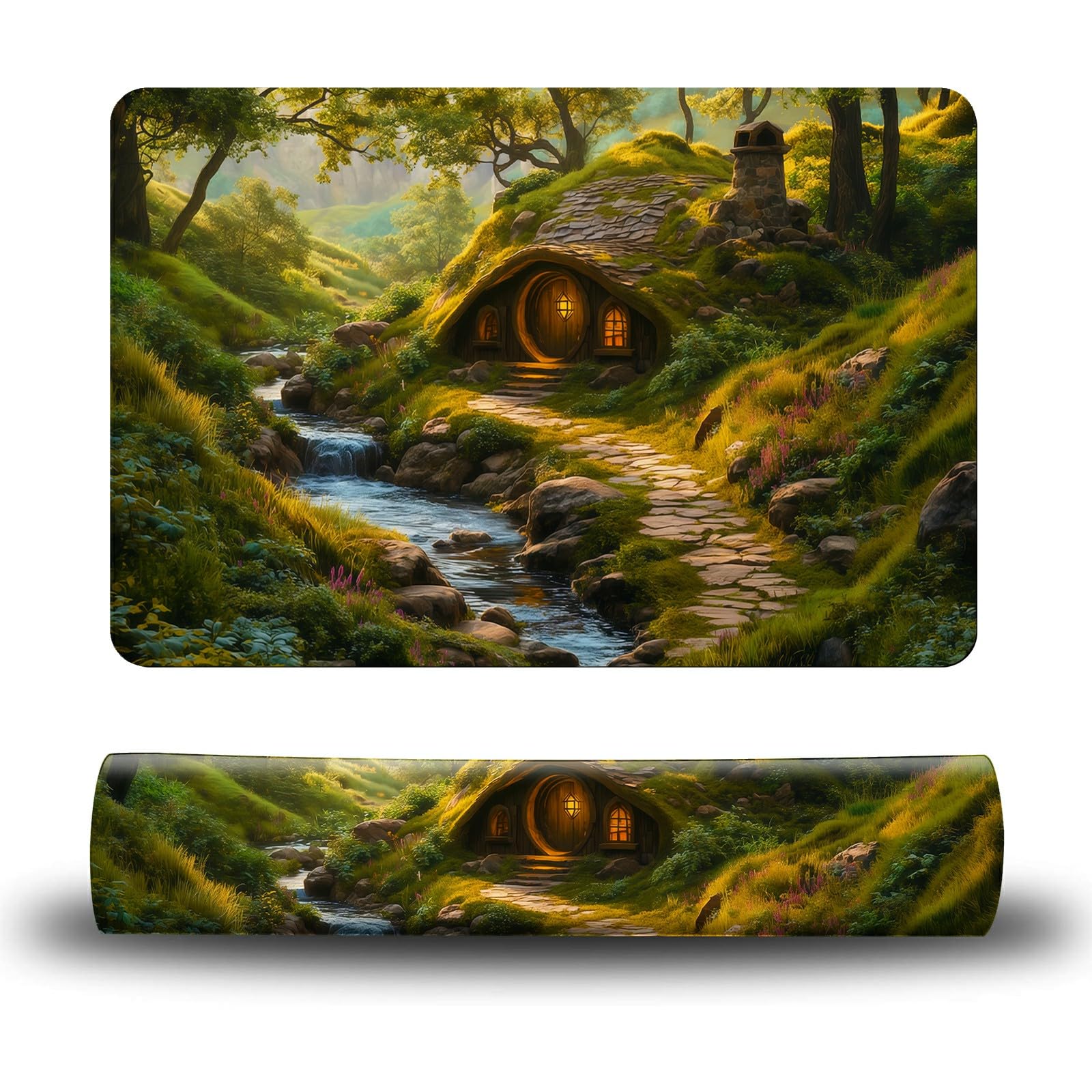 Dikoer Dog Food Mat, 19.6" x 23.6" Absorbent Pet Feeding Mat for Food and Water, Waterproof Diatom Mud Pet Placemat with Non-Slip Rubber Backing, Easy Clean Cat Bowl Mat for Floors - Creek Castle