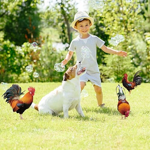 Miniatura 6 de Soaoo 5 piezas de acrílico gallo decoración de patio al aire libre jardín estatuas de pollo gallo decoración de jardín decoración de fiesta de pollo