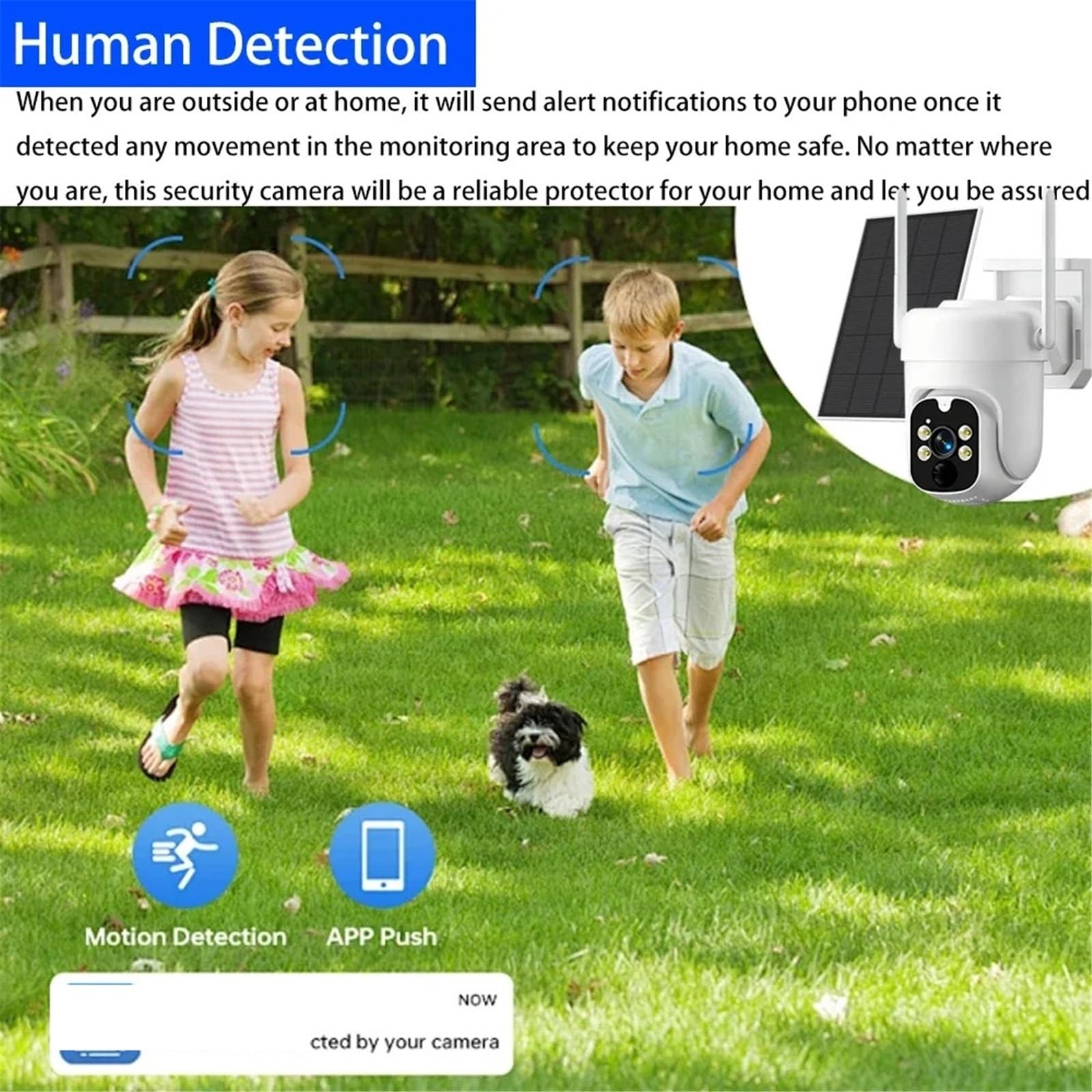 Kamera bezpieczeństwa, Bezprzewodowa kamera bezpieczeństwa 5MP zewnętrzna WiFi zasilana baterią słoneczną Pan/Tilt obróć monitorująca ochrona domu 2.4G(5MP Solar 128G Card)