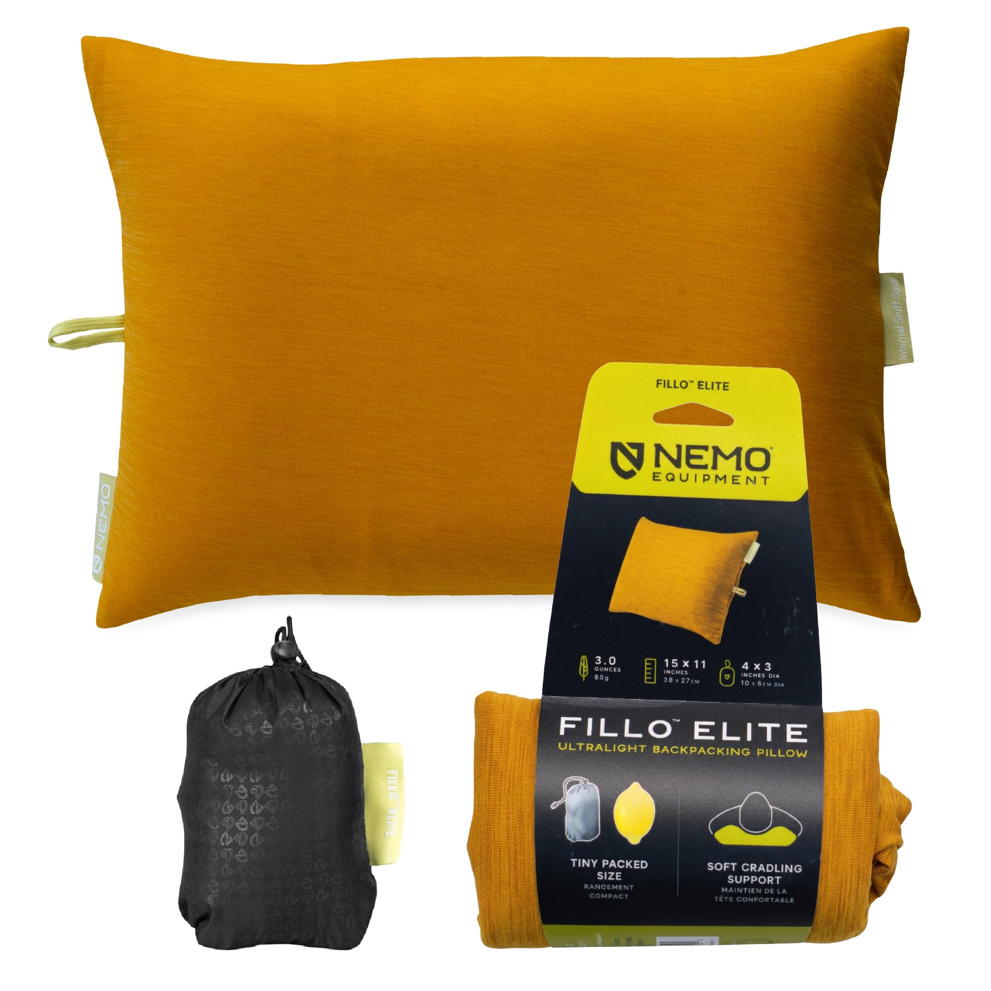 Amazon.com: NEMO Equipment Fillo Elite Camping Pillow - Mango
