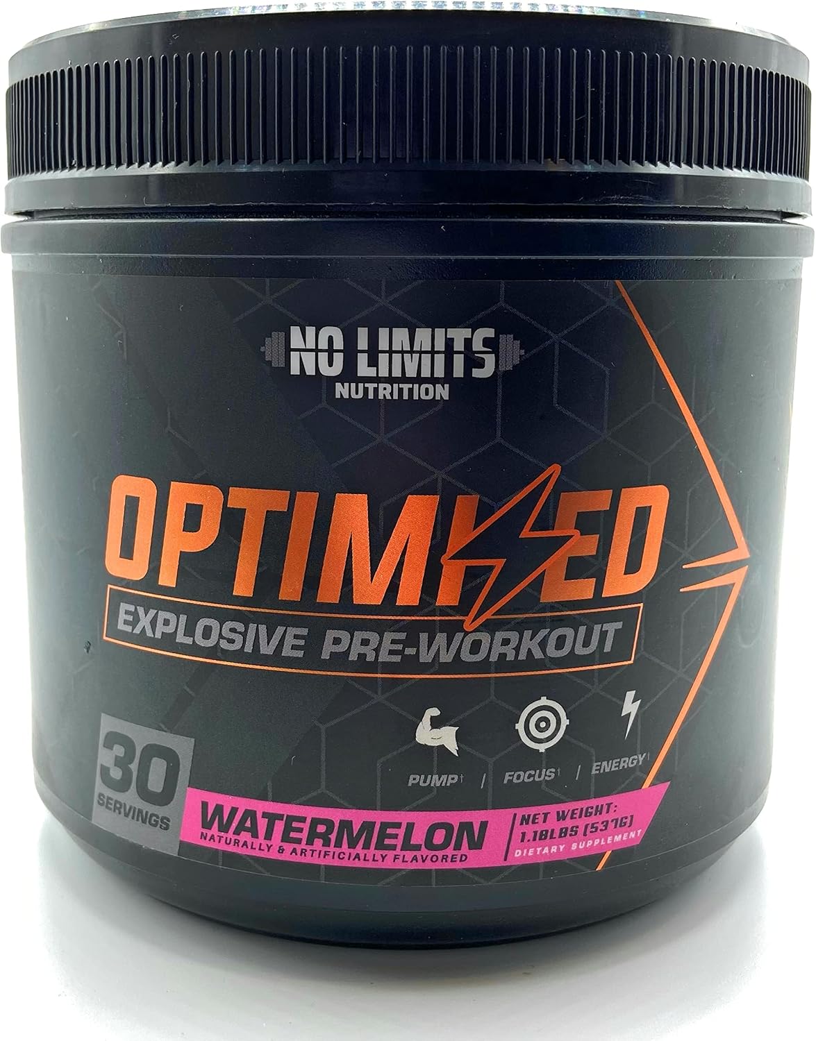 Optimized Watermelon Pre-Workout / Massive Pumps / Boost Nitric Oxide / Increase Muscle Mass, Strength & Focus / Beta Alanine + L-Citrulline + Betaine Anhydrous + Creatine + Caffeine Anhydrous