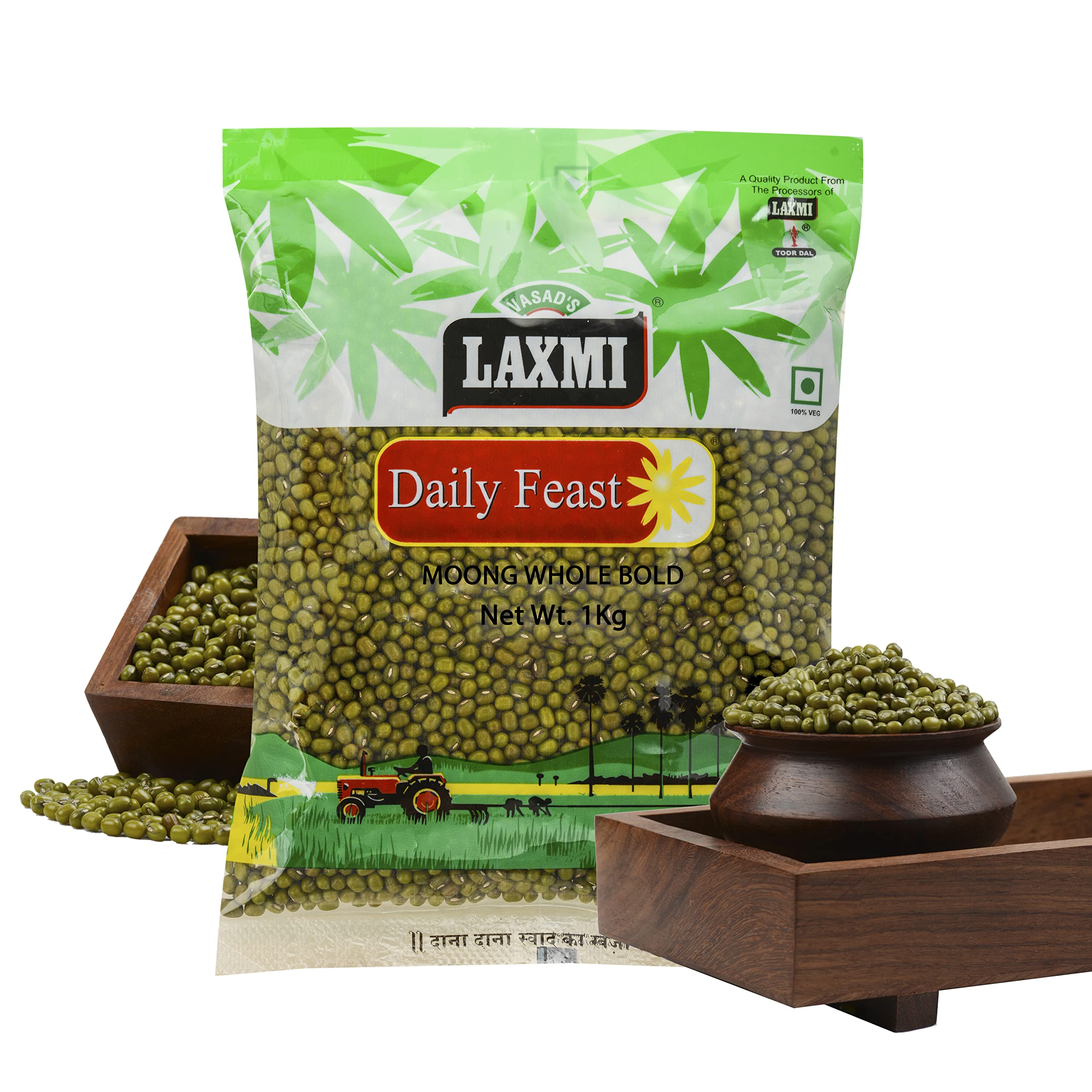 Laxmi Daily Feast Whole Moong Bold 1 Kg | Desi Hari Mung for Sprouting | Sabut (B00WWLX8YU) Amazon Price History, Amazon Price Tracker