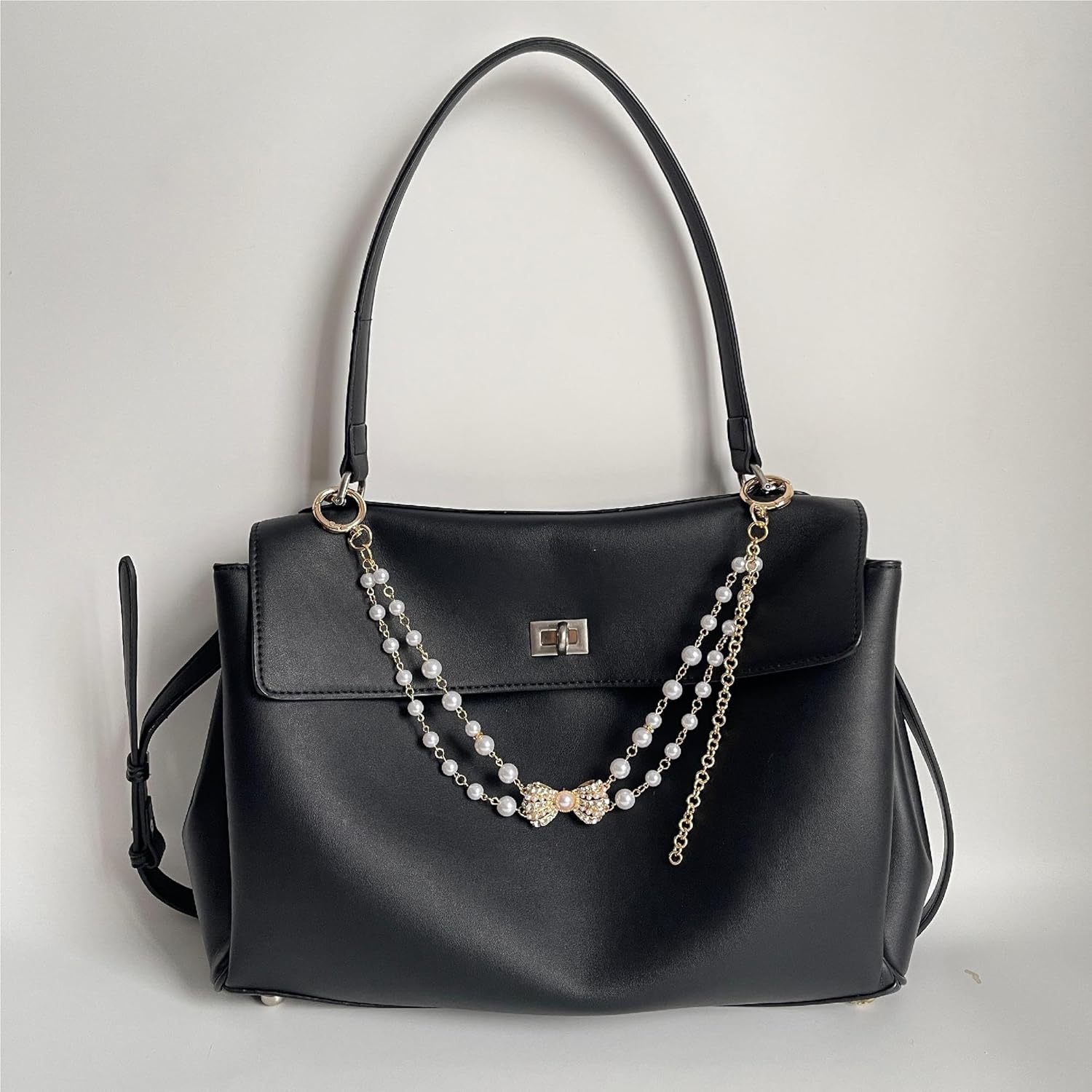 QTMY Pearl Chain Bow Boho Bag Charms Keychain for Handbag Purse Backpack Accessories for Bogg Bag,949 - Image 9