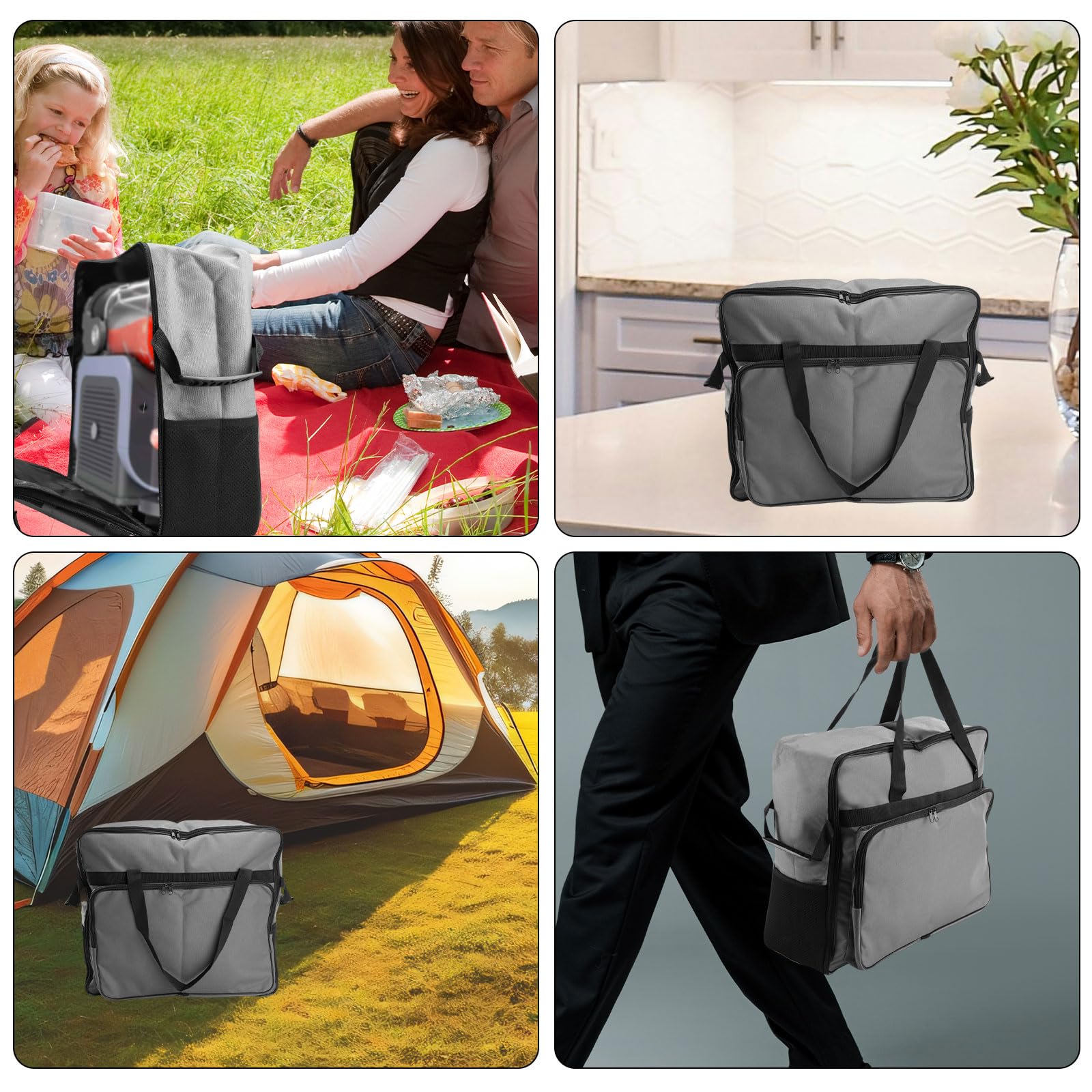 Lyreh Bolsa Máquina Slushi para Ninja SLUSHI FS301, Cubierta Máquina Granizado de Tela Oxford Impermeable Portátil Exteriores con Apertura Frontal Diseño Solo Bolsa(Gris)