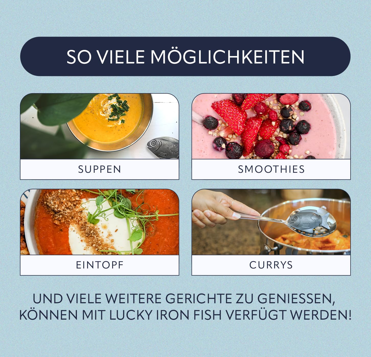 Das Original Lucky Iron Fish Ⓡ verleiht Ihren Speisen und Getränken sauberes, sicheres Eisen. Eine Alternative zur Eisenergänzung zur Verringerung des Eisenmangels. Keine Nebenwirkungen.