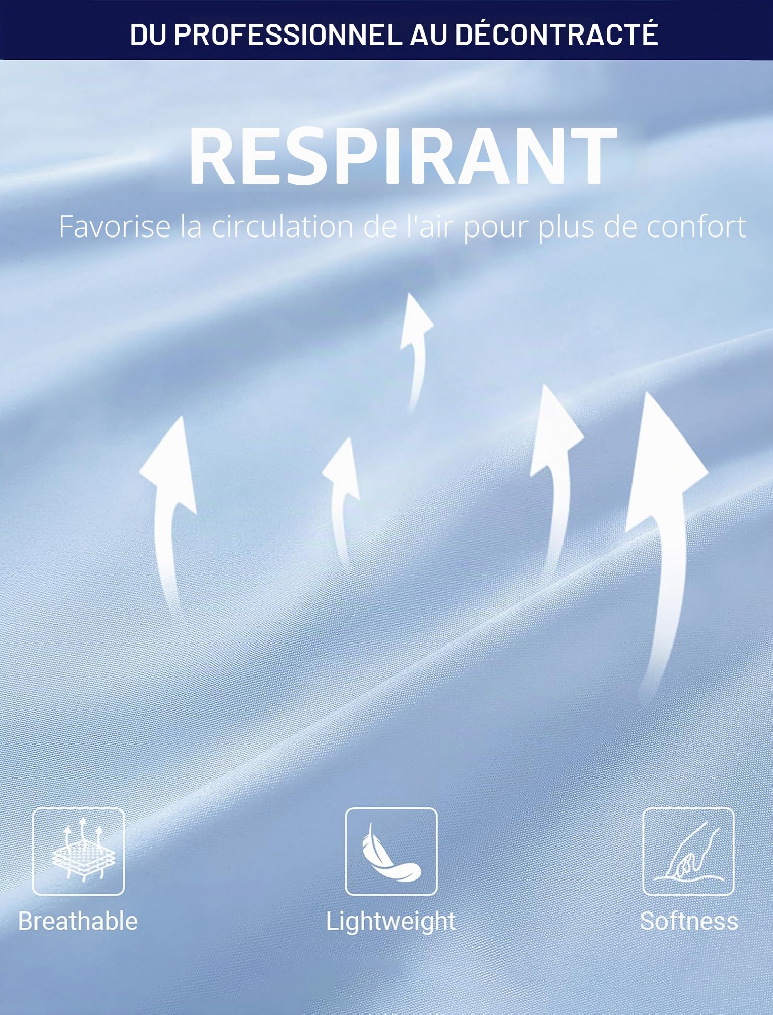 Enlision Chemise habillée à Manches Longues pour Homme Extensible sans Repassage avec Boutons sans Plis Coupe Classique pour Affaires Formelles avec Poche