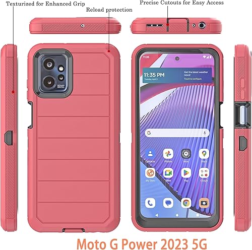 Miniatura 7 de for Moto G Power 2023 5G Case with Built in Screen ProtectorDrop Proof 3-Layer Durable CoverShockproof Armor Drop Protection Solid Rubber Case for
