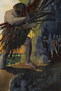 ZhiChengHflBM Retro Picture Canvas Painting for Wall Canvas Artwork Odysseus and His in the Cave of the Cyclops Polyphemus by Artus Scheiner Abstract Art Painting for Home Decor 60x90cm
