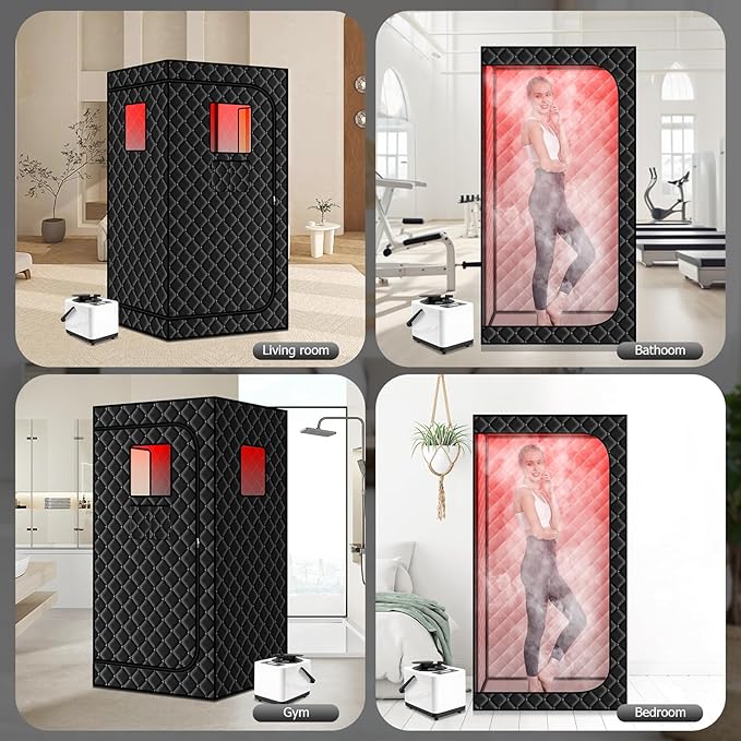 Sauna portátil Smartmak con luz roja infrarroja 660nm y vapor miniatura 6