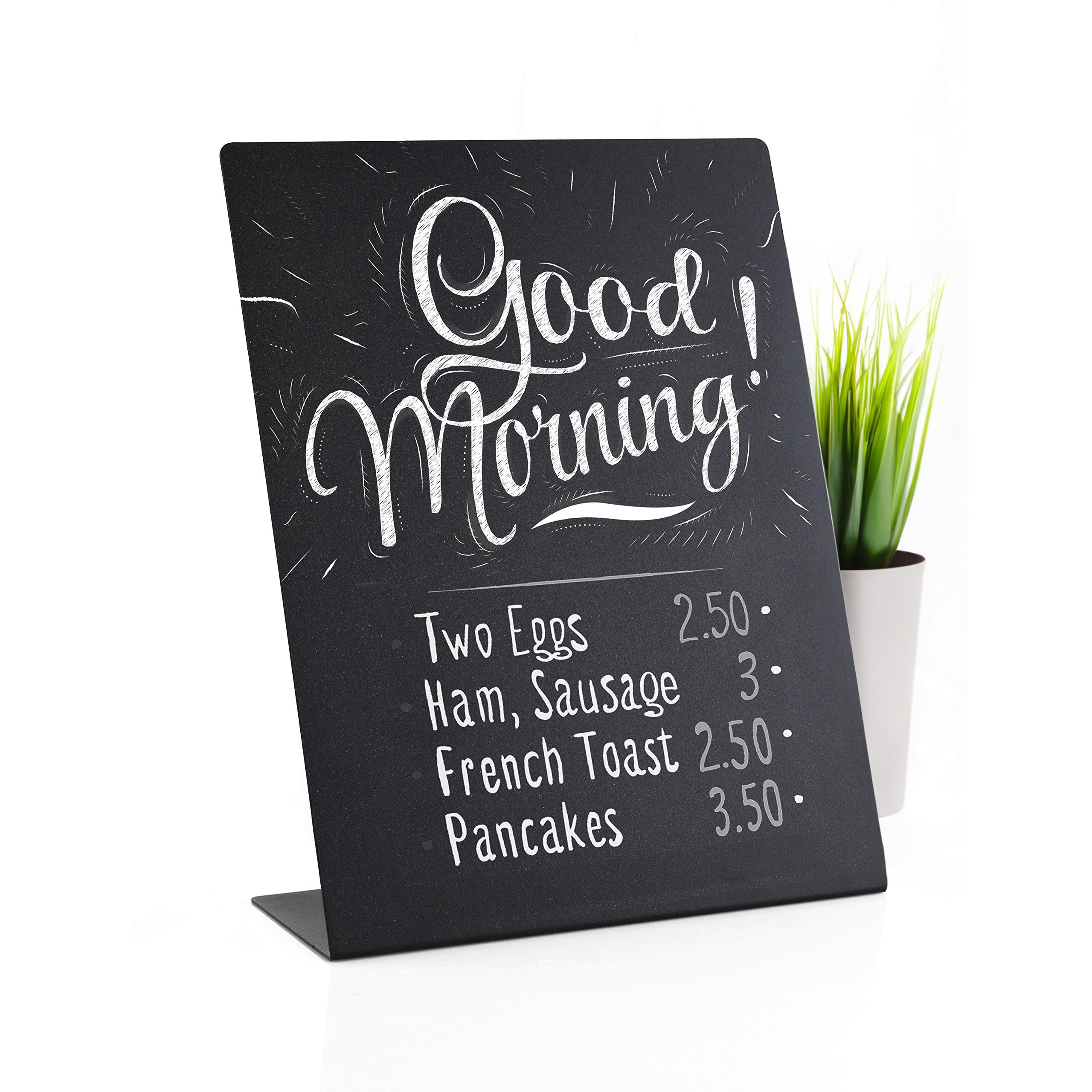 Metal Chalkboard Sign 6 x 8 inches - Food Signs for Party Buffet, Mini Chalkboard Sign, Food Display Card, Kitchen Tabletop Chalkboards, Small