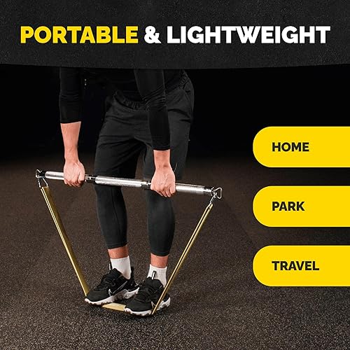 Miniatura 7 de Barra de banda de resistencia de acero resistente, barra de resistencia portátil para bandas de resistencia, barra de resistencia para