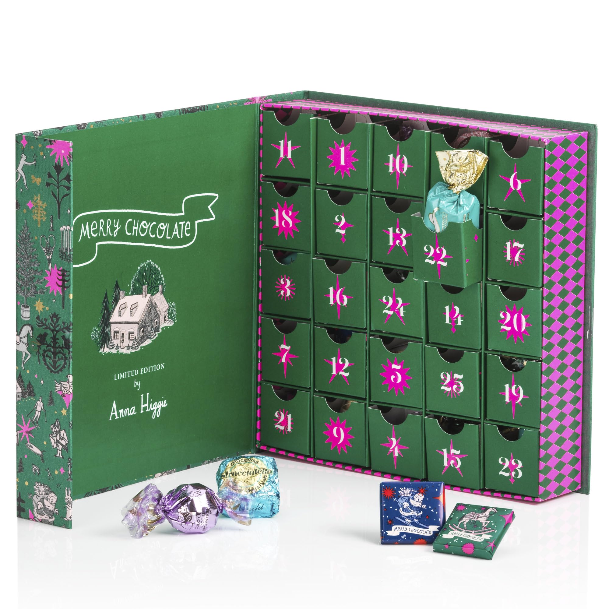Venchi – Weihnachtskollektion – Adventskalender Prestige, 310 g - 31 Pralinen - Geschenkidee - Glutenfrei