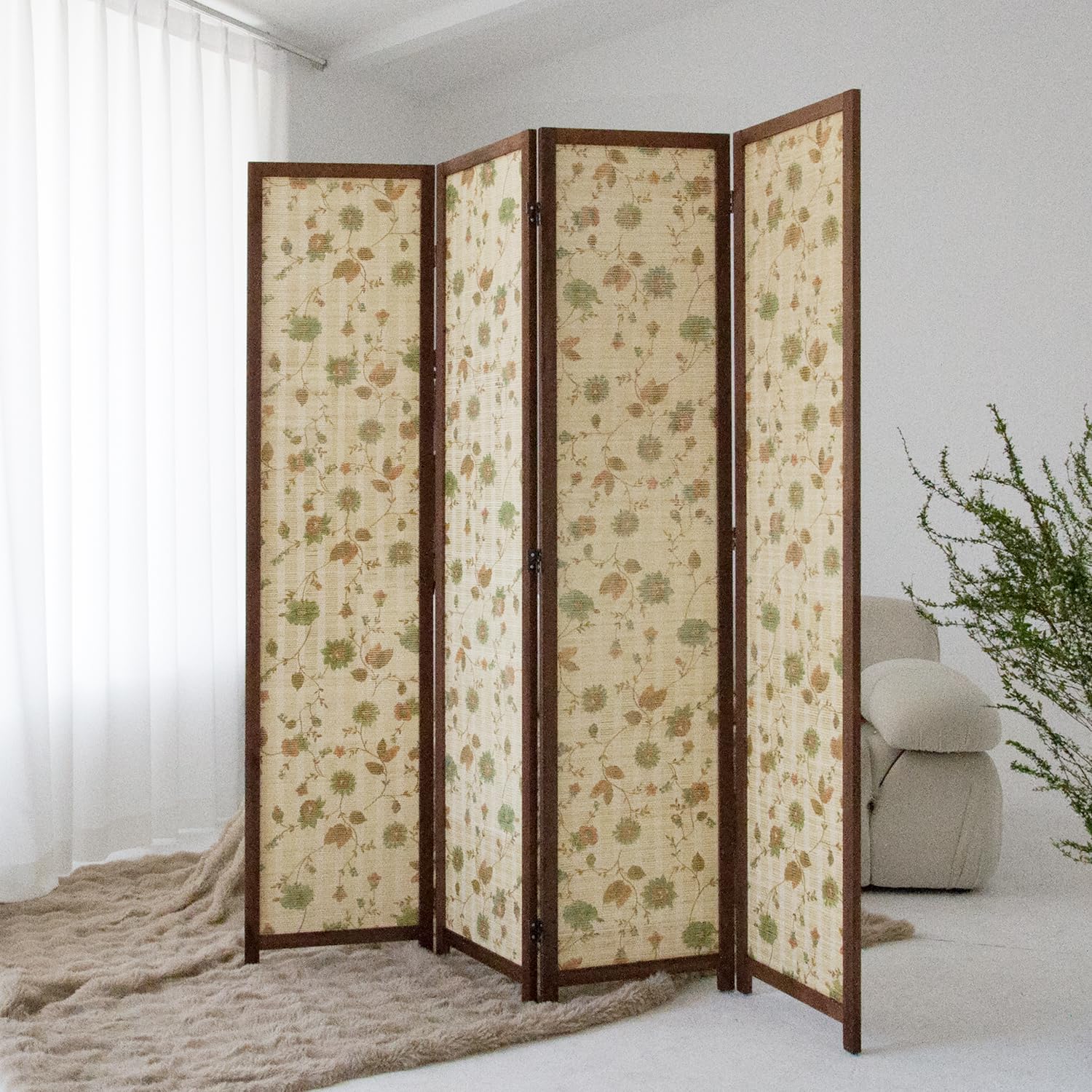 Photo 1 of Furnnylane 4 Panel Bamboo Room Divider
