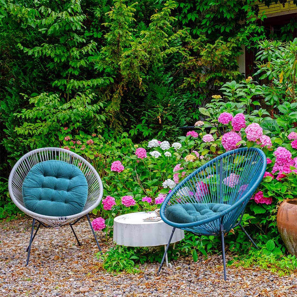 Cuscini Rotondi Per Sedie 30 Cm - Rivestimento Poliestere Antiscivolo | Per Interni Ed Esterni, Giardino - Foto 9