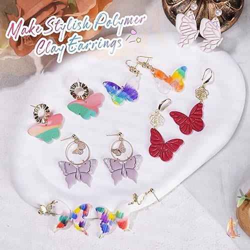 Miniatura 10 de Puocaon Cortadores de aretes de arcilla para gatos, 7 piezas de jarrones de pintura de gatos, cortadores de arcilla polimérica para hacer joyas,