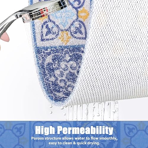 Miniatura 3 de Tapete de ducha antideslizante, tapete de ducha suave y cómodo con drenaje, tapete de baño de lufa de PVC para ducha, baño y áreas húmedas, secado