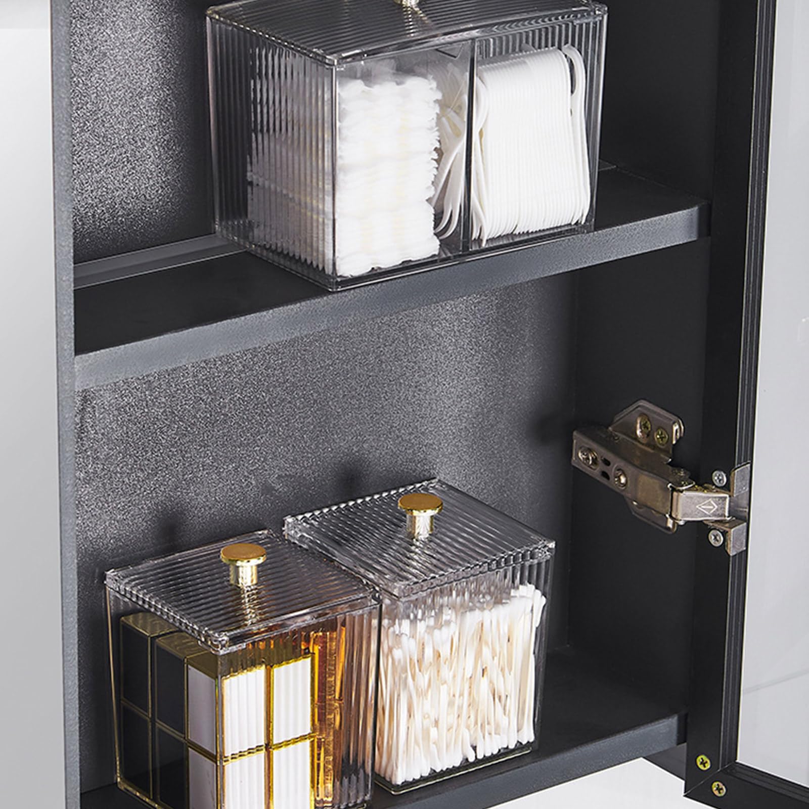 Kompakter QTIP Spenderbehälter, Make-up-Organizer, Kosmetik-Aufbewahrungsgitter für Kosmetik-Werkzeuge, Badezimmer, Essential, Badezimmer, Kosmetik-Organizer, Behälter