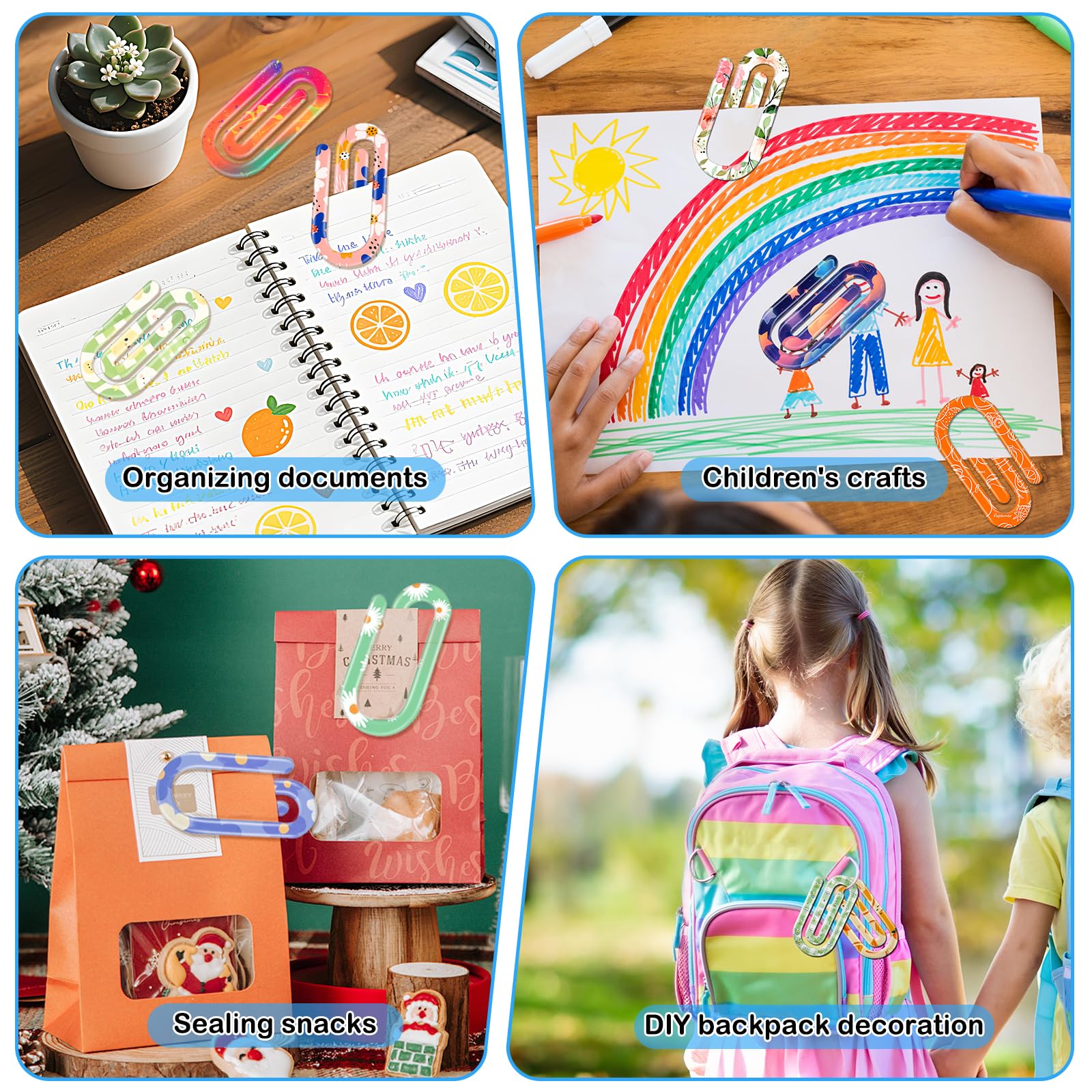 Jumbo-Büroklammern für Sublimationsdruck, blanko, Acryl, 10,2 x 5,1 cm, transparent, riesige Büroklammern für Wärmeübertragung, Basteln, personalisierte Lesezeichen, Büroschulbedarf, individuelle