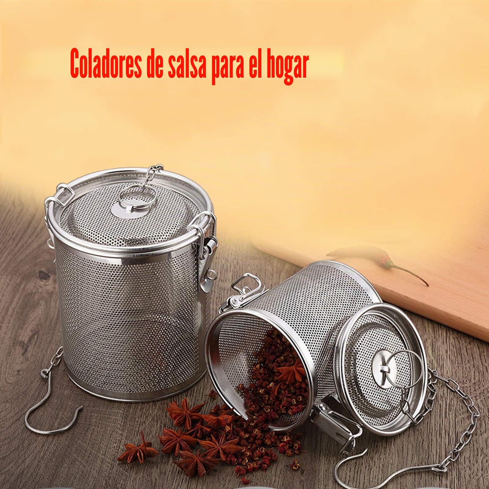 Bolsa Especias Acero Inoxidable Filtro Condimento Colador Té Gancho Cesta Té Granel Jarra Sueltas