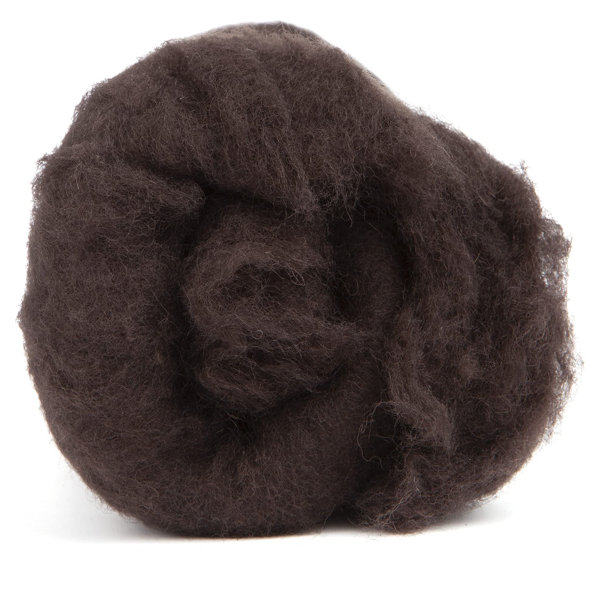 Maori Wool Carded Batting for Needle Felting, 3.5 oz, Coffee Brown