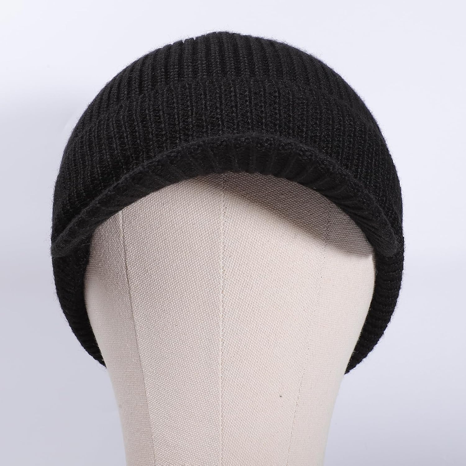 Waterproof Merino Wool Visor Beanie for Men Large Winter Beanie with Brim, Unisex Warm Fleece Lined Knit Wool Hat - Image 8