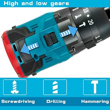 Nichilas Cordless Drill, 1/2 inch Chuck Impact Drill/Driver, Brushless Motor 150Nm MAX Torque, 2 Variable Speed 2150RPM, Compatible with MAKITA 18V Batteries (NO BATTERY)