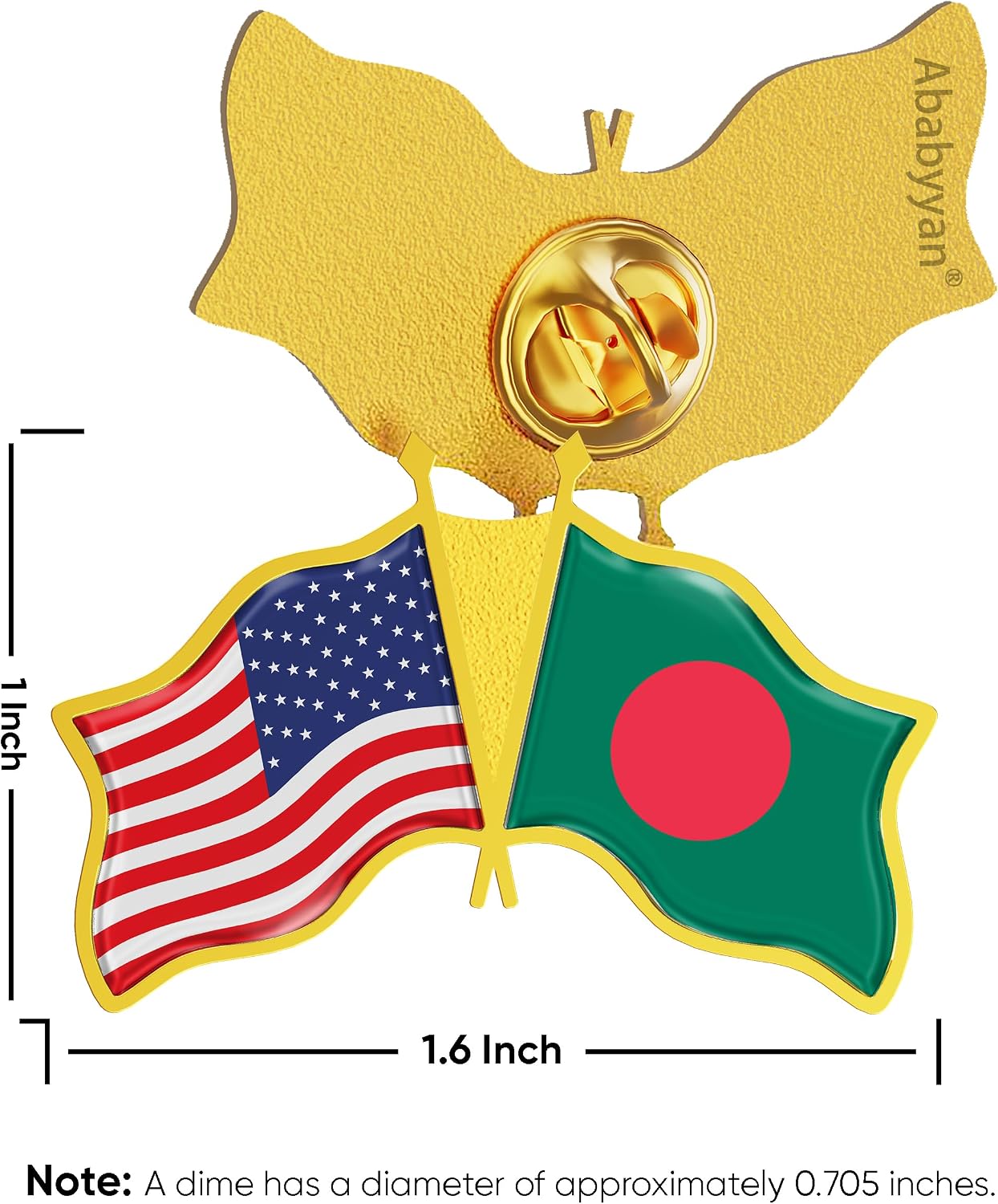 USA and International Crossed Flag Lapel Pin | World Traveler National Friendship Souvenir Gifts for Men & Women | American & All Countries Double Flag Patriotic Pins for Hat, Tie, and Backpack image 2