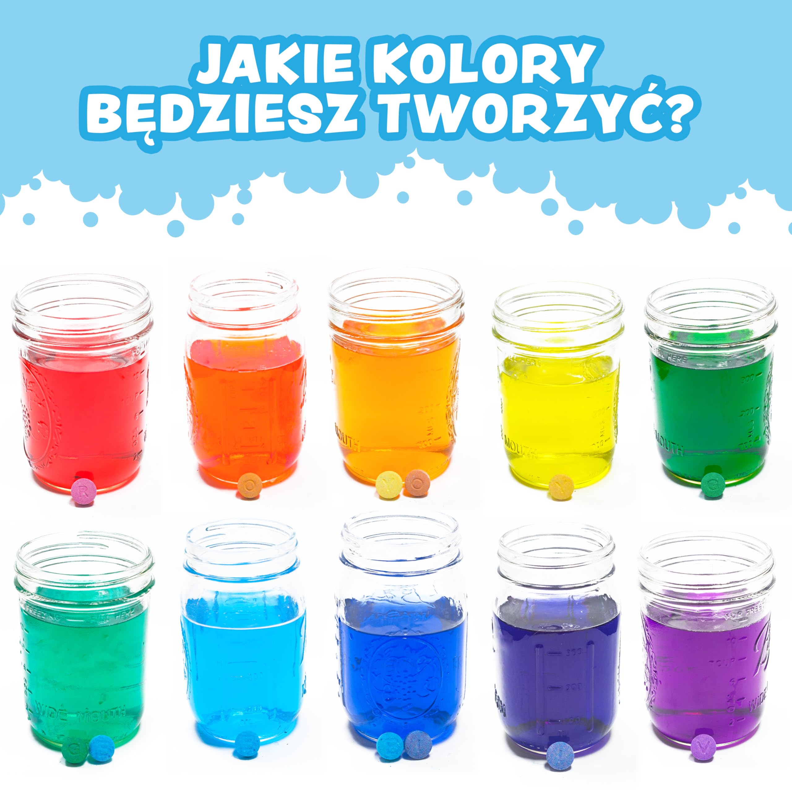 Tub Works® Kolorowe Pastylki do Kąpieli 150 szt | Nietoksyczne & Bezzapachowe | Kolorowe Tabletki do Kąpieli dla Dzieci | Twórz Kolory Podczas Kąpieli | Pastylki Do Wody w 7 Kolorach | Kule Do Kąpieli