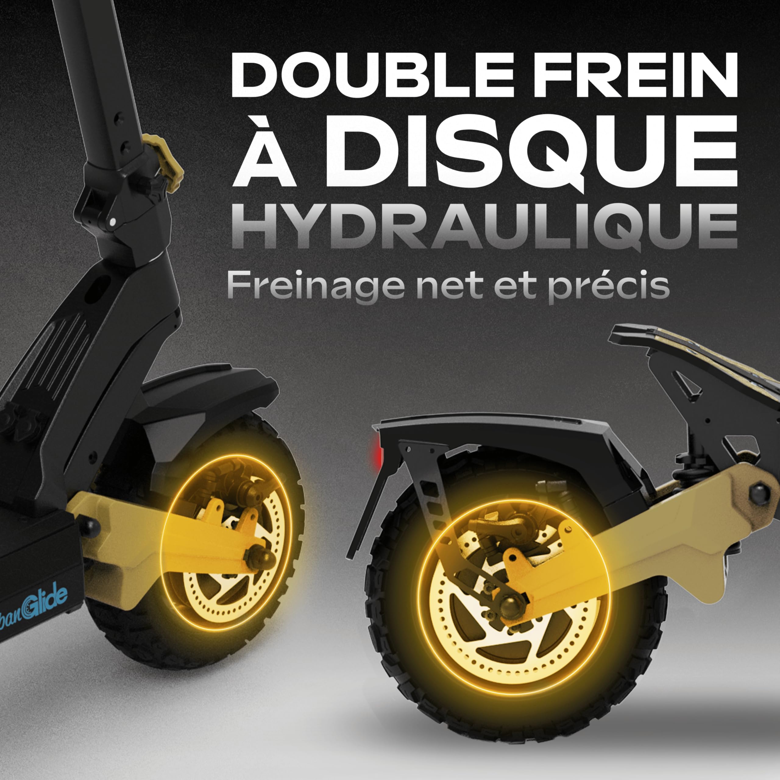 Trottinette Électrique UrbanGlide 1000GT 2x2 – 52V 23,4Ah – Autonomie 100km – Tout-Terrain, Noir