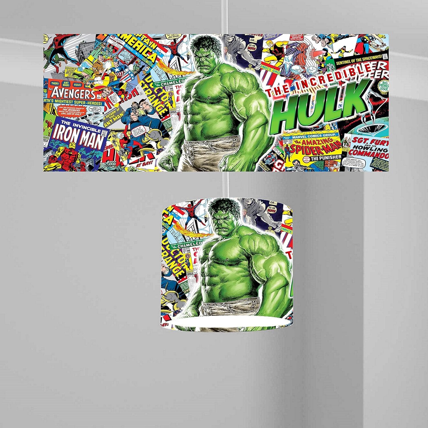 Superhero Comic Book Ceiling Lampshade Lightshade for Room - Multiple Sizes (30 x 21cm Ceiling)