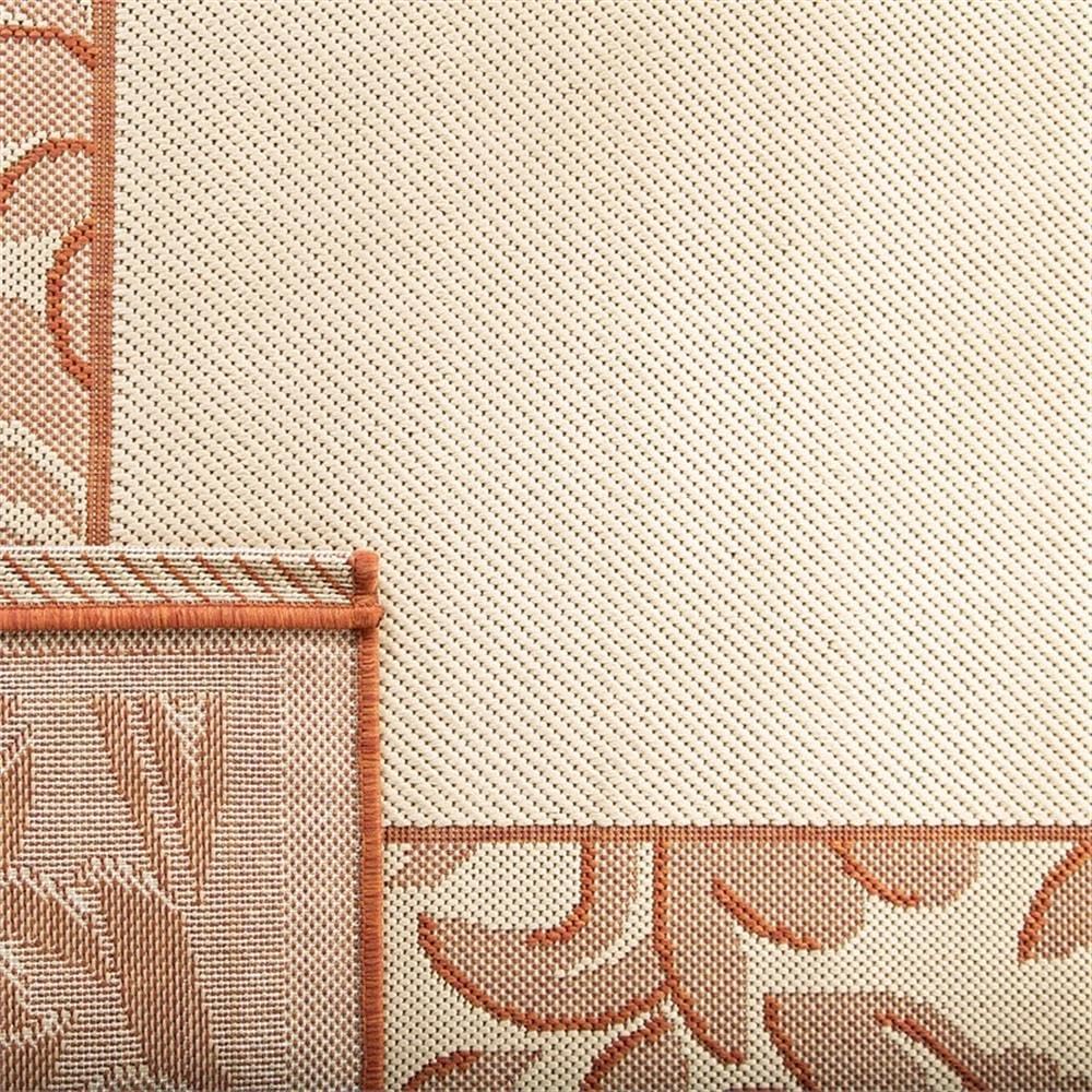 Pemberly Row Indoor Outdoor Area Rug, 4' x 5'7", Terracotta Finish, Durable Versatile Design, Earthy Accent Rug for Bedrooms, Seating Areas, Patios, Compact Living Spaces