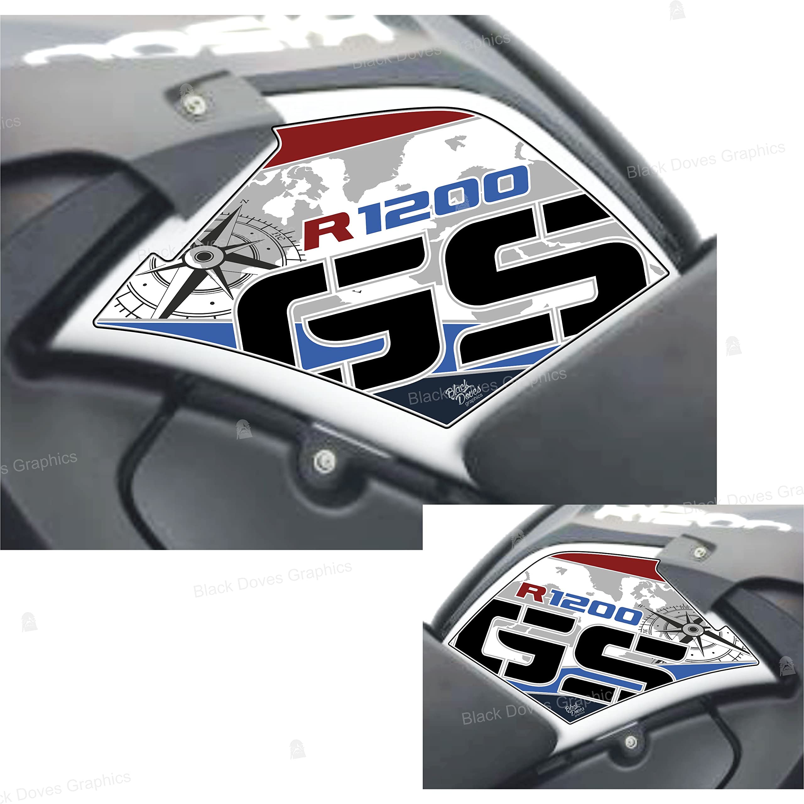 ADESIVI 3D Serbatoio compatibili MOTO BMW R1200 GS ADVENTURE 2006-2013 CARBONIO