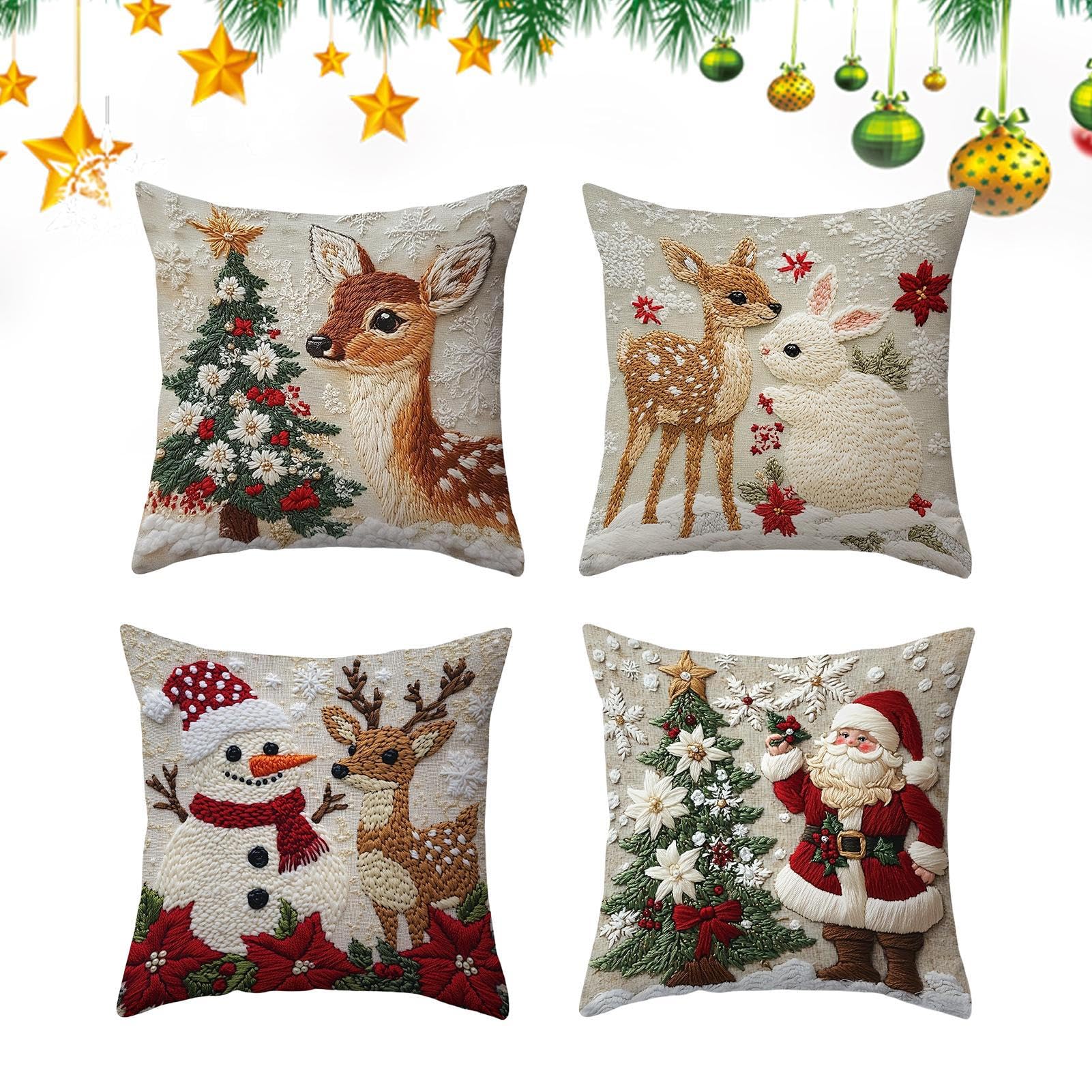 Housses de coussin de Noël respirantes pour renouveler vos vieux sièges