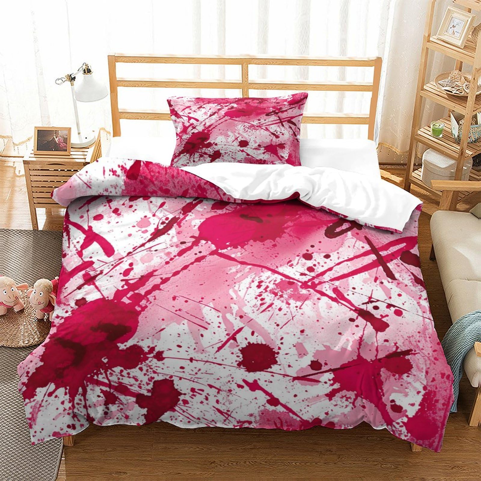 P1S9U7W5Y Contemporary Splash 3D Printed Duvet Cover Set 3pcs Microfiber Artistic Bedding Set Single（135x200cm）