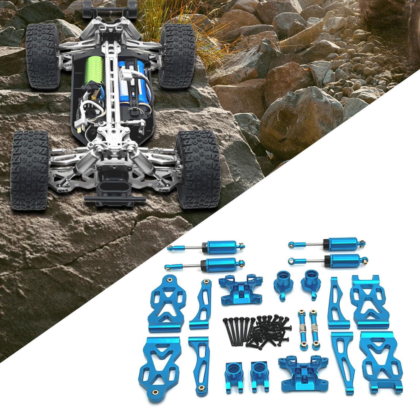 Set di pezzi di ricambio per auto RC in metallo, eccezionale, garantisce compatibilità con un'ampia gamma di modelli RC, accessori di aggiornamento, Blu