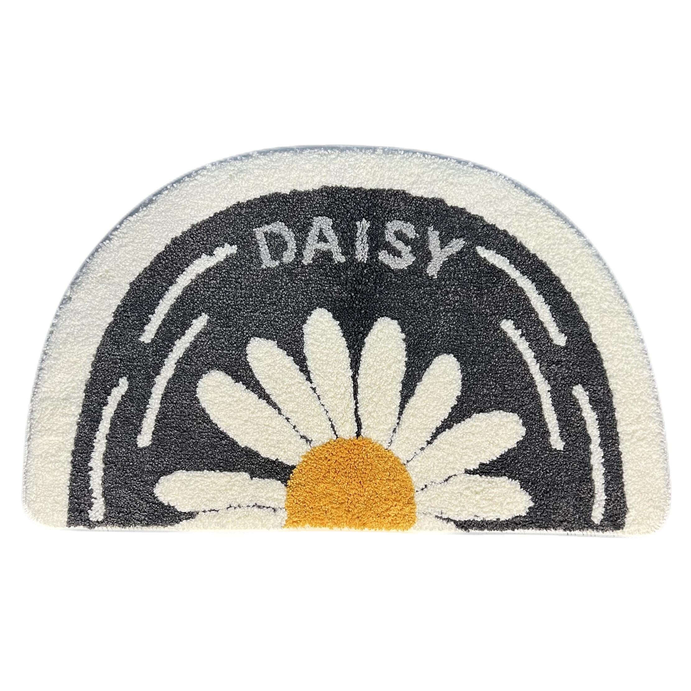 Bathroom Rug Mat Cartoon Flower Daisy Extra Soft and Absorbent Shaggy Rugs, Machine Wash Dry, Plush Carpet Mats for Tub, and Bathroom and Kids' Children’s' Room