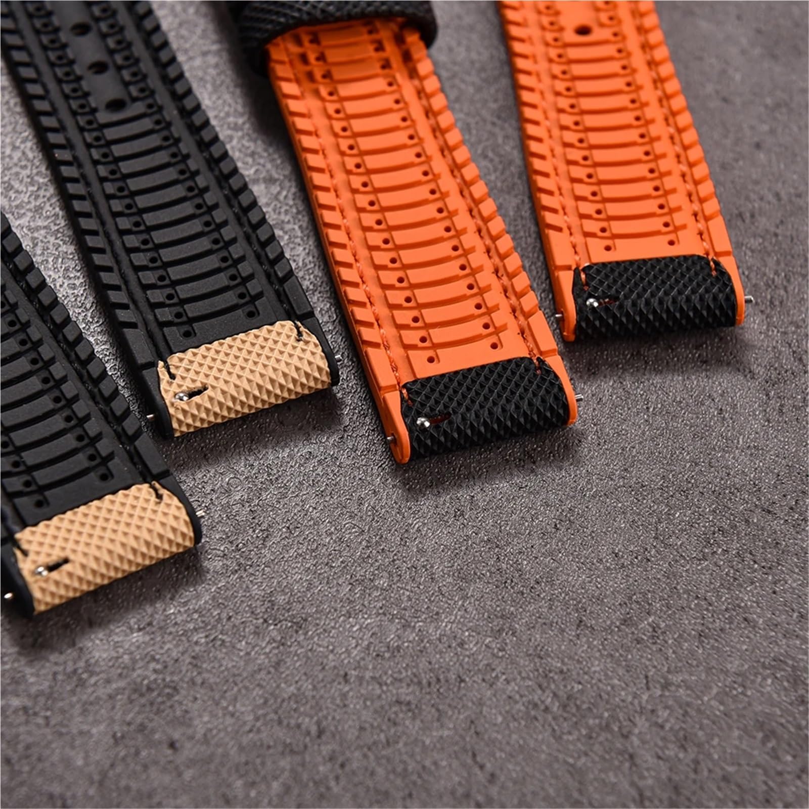 Generico Correa deportiva de tamaño completo 18-24 mm - Goma híbrida, liberación rápida para uso activo
