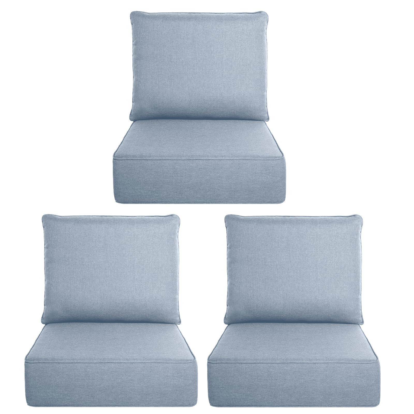 Luxury Outdoor Seat Cushion Set-22 x 24 x 6 Inch Outdoor Chair Cushions with Water Resistant &amp; Removable Cover Outdoor Cushions for Patio Furniture Chair Sofa Couch