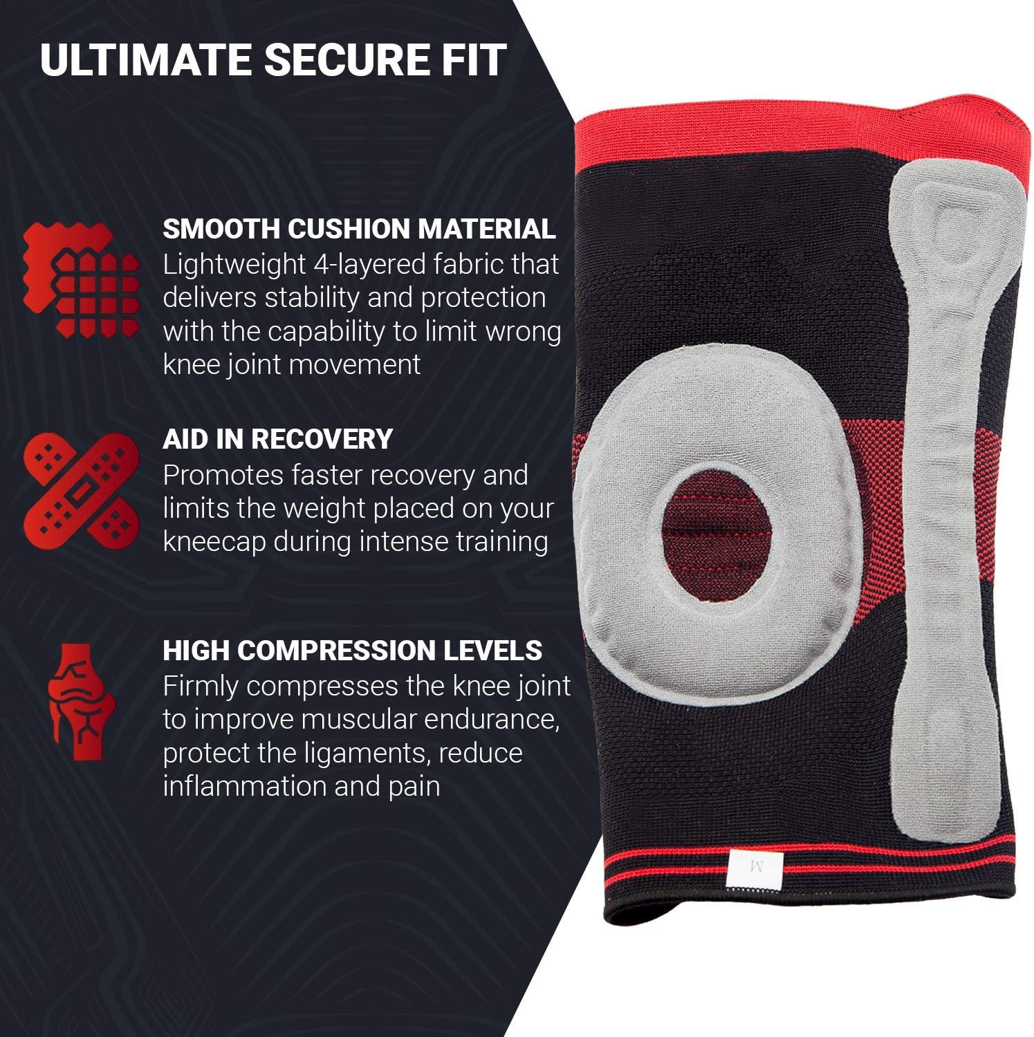 UFlex Athletics Knee Brace Support Sleeve with Side Stabilizers and Patella Padding for Post Surgery, Knee Replacement Treatment, ACL, MCL, Meniscus Tears, Arthritis, Tendonitis -Single Wrap : Sports & Outdoors
