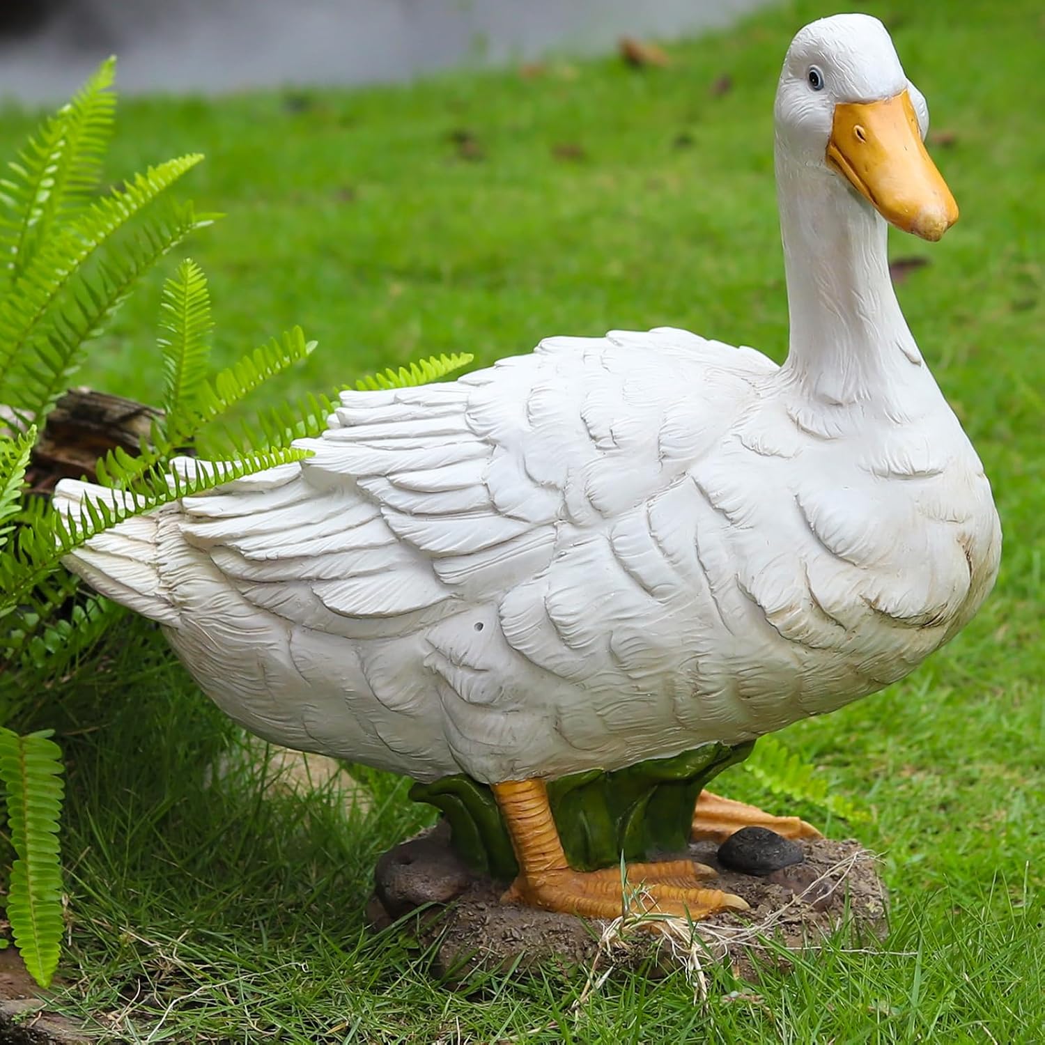 Duck Statue Outdoor Decor for Garden, 5.6" Fairy Yard Figurines Home Sculptures for Lawn Patio Front Porch Backyard