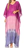 Sakkas Tacy Women's Casual Boho Summer Maxi Dress Caftan Kaftan Cover-up LougeWear