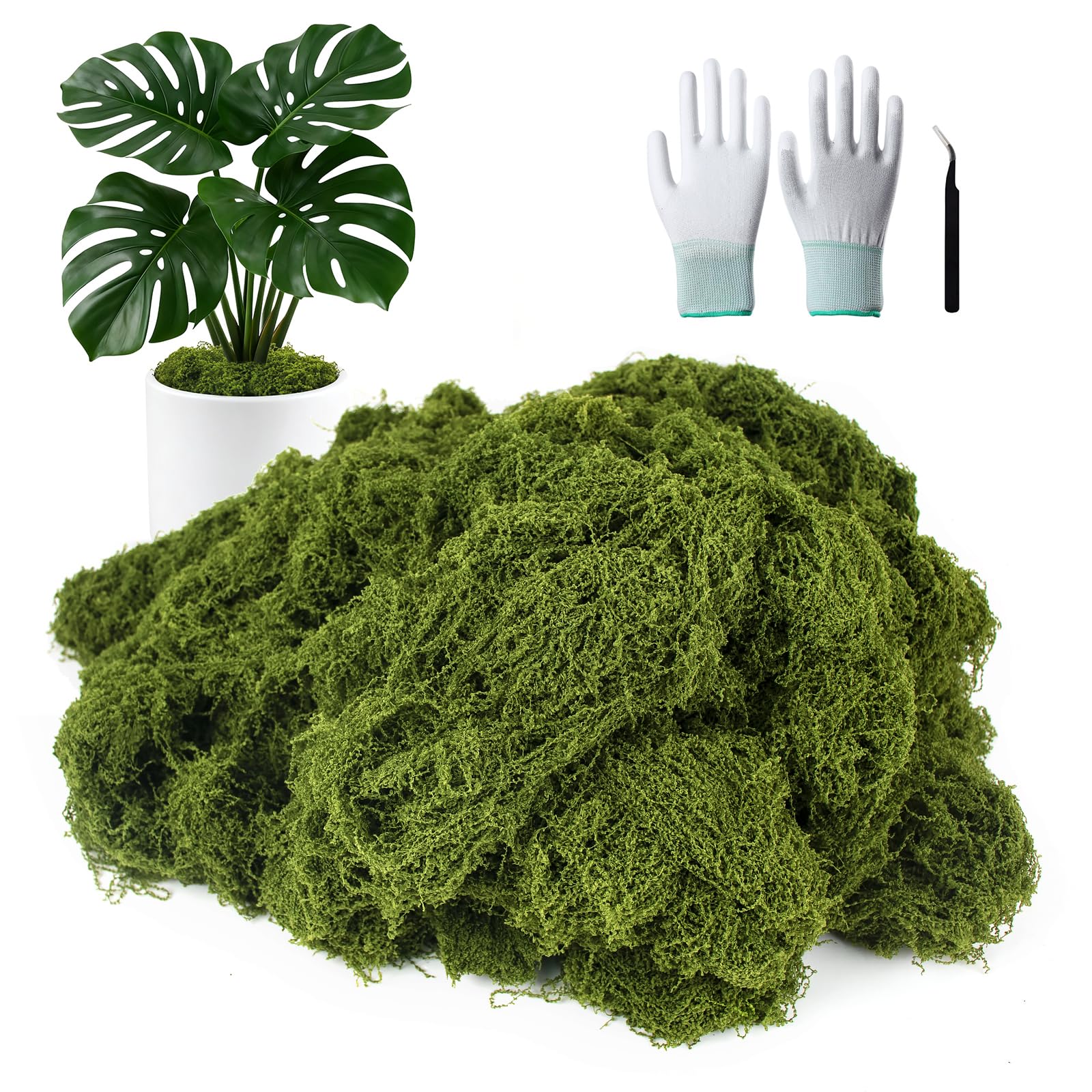 MGLIFEUL 350g Realistic Artificial Fake Moss for Indoor Plant Pots