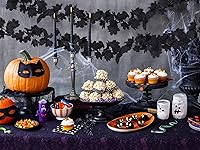 Vista 8 de RECUTMS Decoración de Otoño Guirnalda Negra, Guirnalda de Decoraciones Negras para Halloween, Hojas de Arce Colgantes para Pared en Otoño