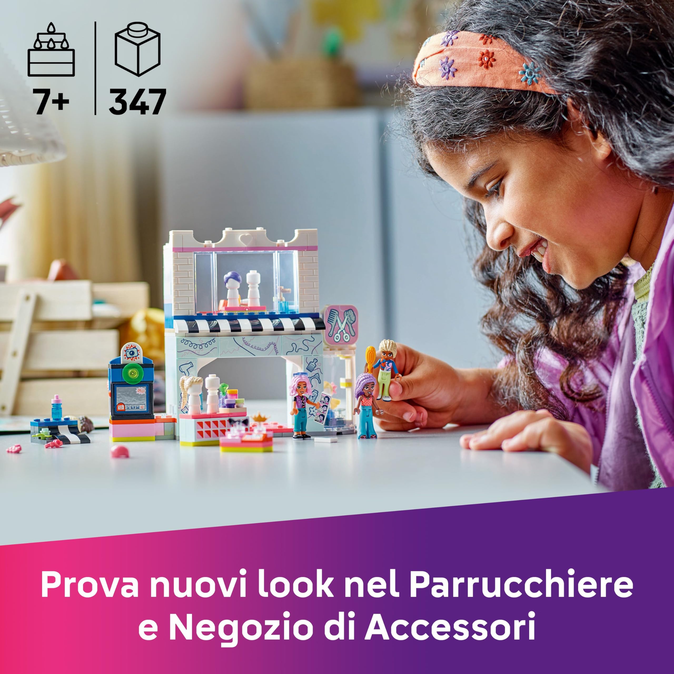 LEGO Friends Parrucchiere e Negozio di Accessori, Salone Giocattolo con 3 Personaggi, Giochi Creativi per lo Sviluppo delle Abilità Sociali per Bambine da 7 Anni, Idea Regalo di Compleanno 42662