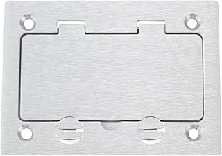 Hubbell Wiring Systems SA3826 Aluminum Round Floor Box Rectangle Style Line Decorator Opening Cover, 4-5/32