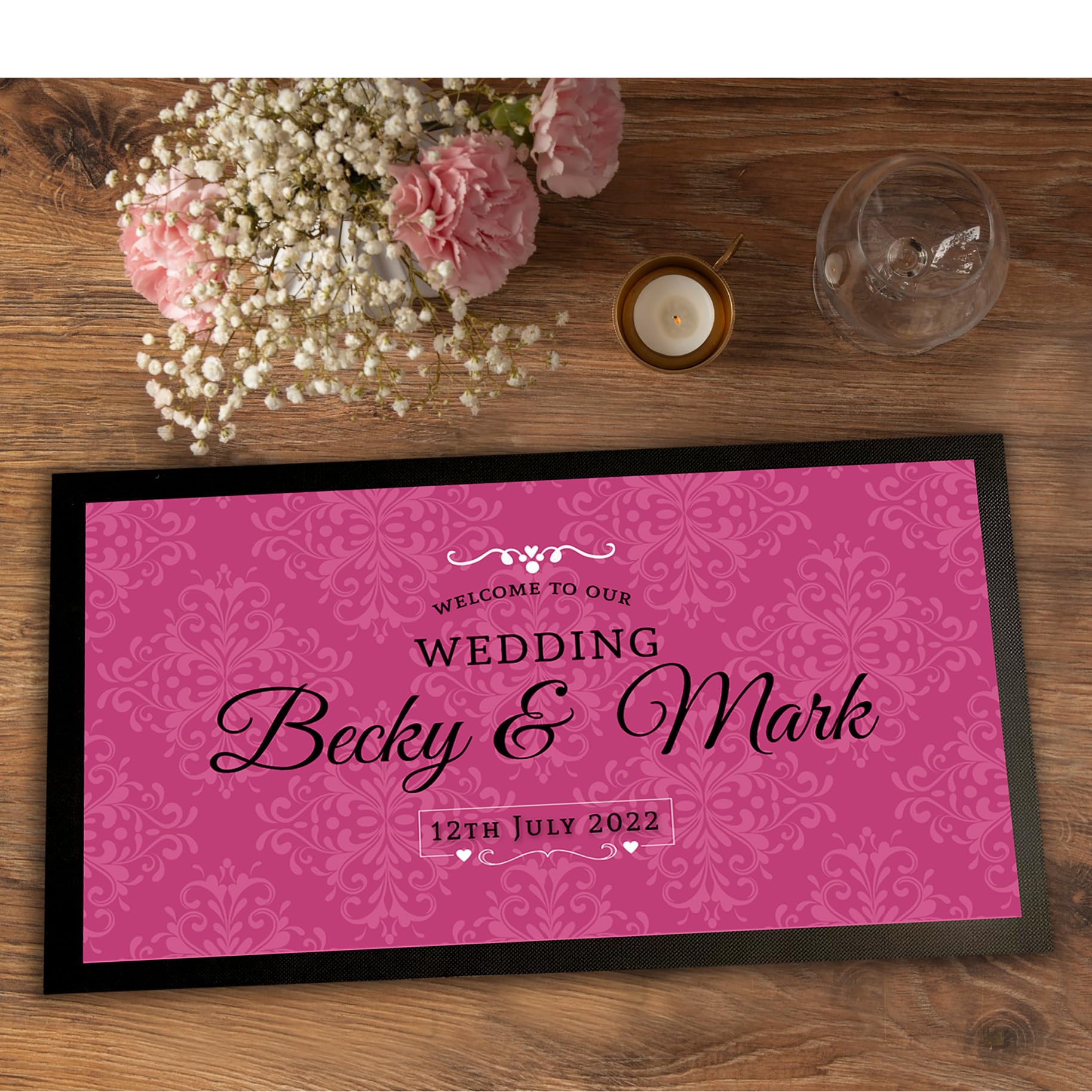 PersonalisedPersonalised Wedding Bar Mat | Wedding decor | Table decoration | Wedding Gift, Favour, Table mat, Drinks table - 4 colours available