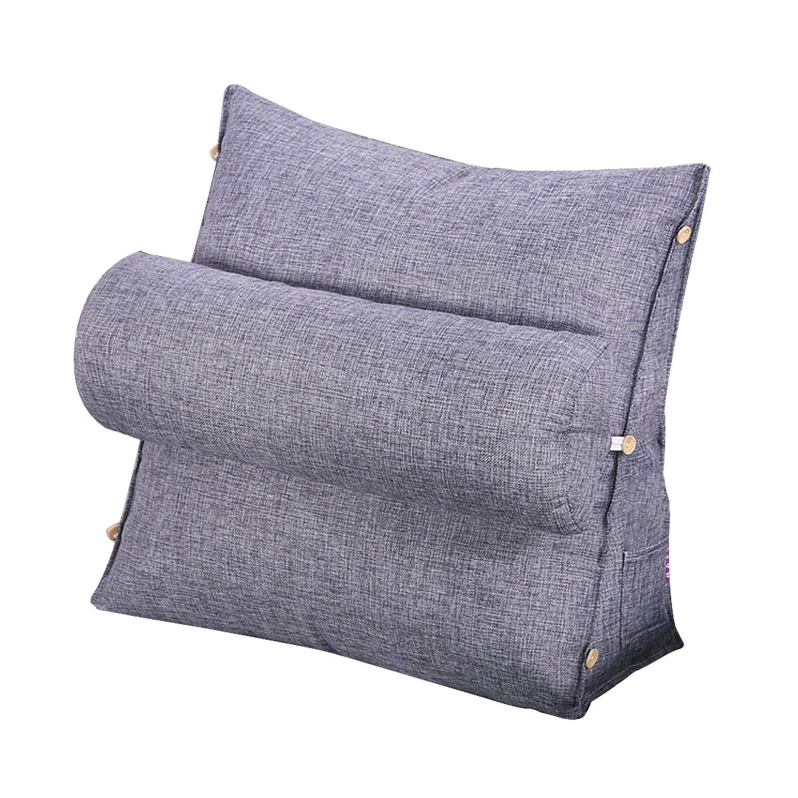 ZCCG Fashion Bed Couch Sofa Cushion Triangular Backrest Pillow Bed Backrest Office Chair Pillow Support Clean Care Washable Non-Toxic Harmless Waist Cushion Household Decor 21413 (Color : Grey)